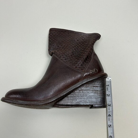 Bed Stu Boots Womens Size 8 Brown Dutchess Teal Cut Out Wedge Booties Ladies - Picture 11 of 14